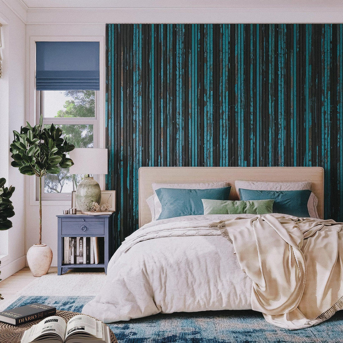 Luxury American Blue Oxide Acoustic Slat Wood Wall Panels