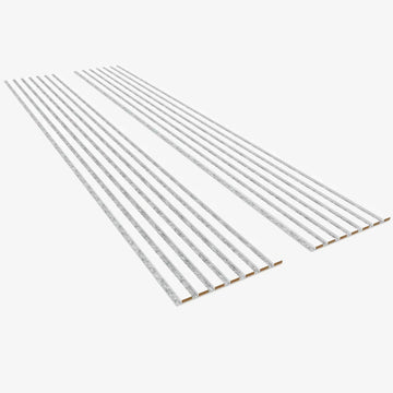 Luxury American White (PVC, Grey Felt) Acoustic Slat Wood Wall Panels
