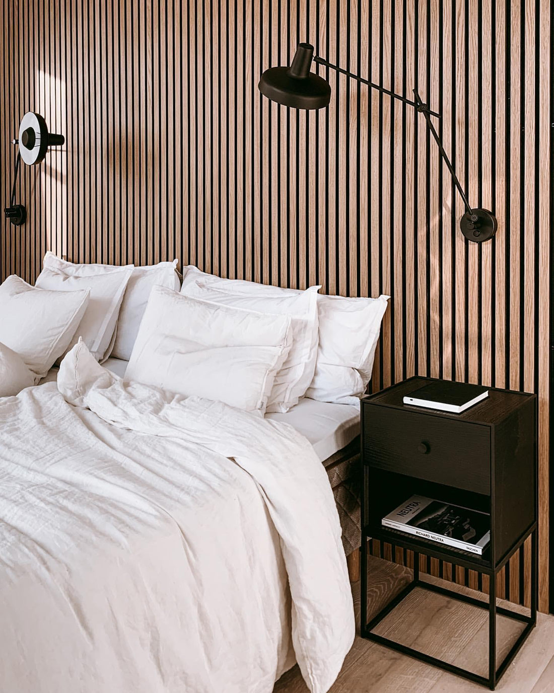Acoustic Wood Panels Bedroom Ideas