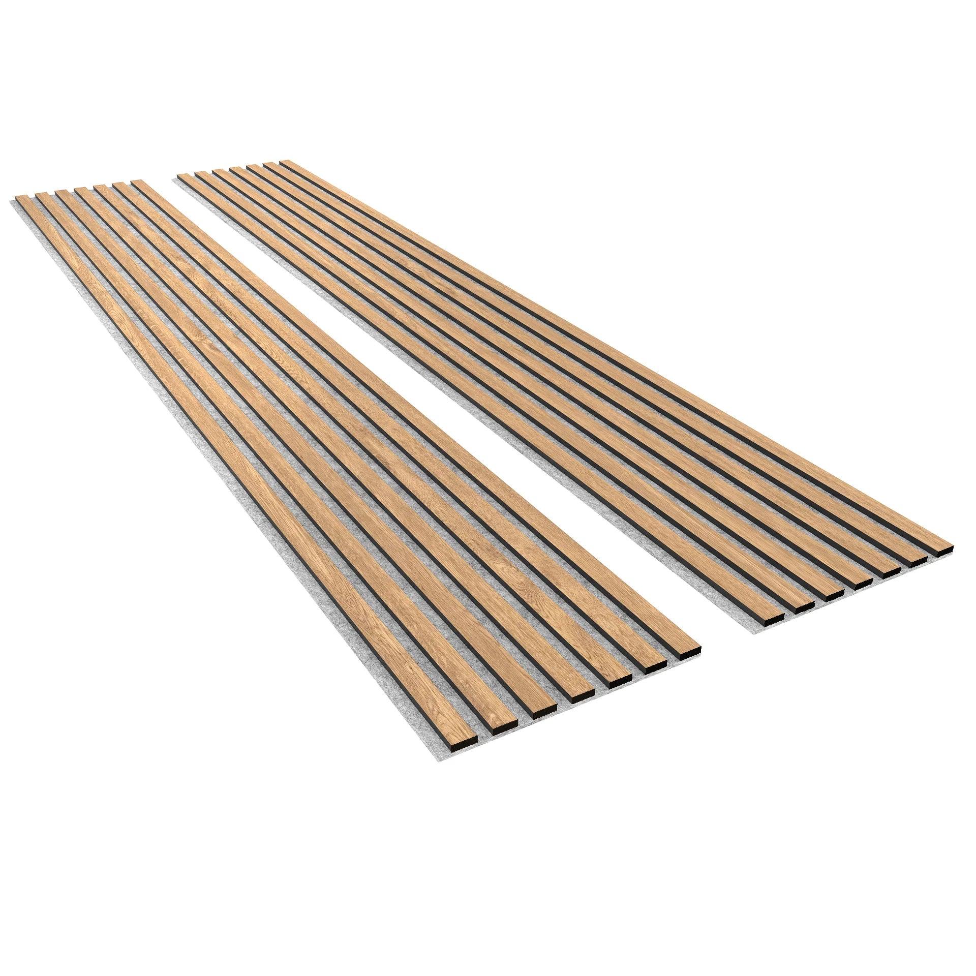 Luxury American White Oak (Grey Felt) Acoustic Slat Wood Wall Panels