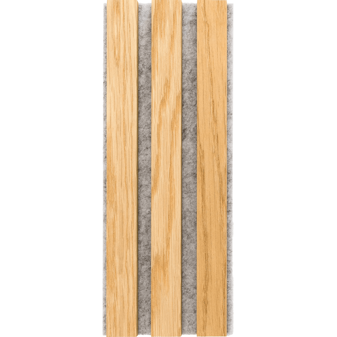 Natural White Oak Wall Panels With Grey Felt Backing Sample