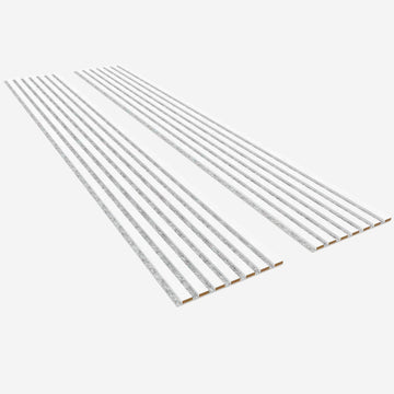 Luxury American White (PVC) (Grey Felt) Acoustic Slat Wood Wall Panels